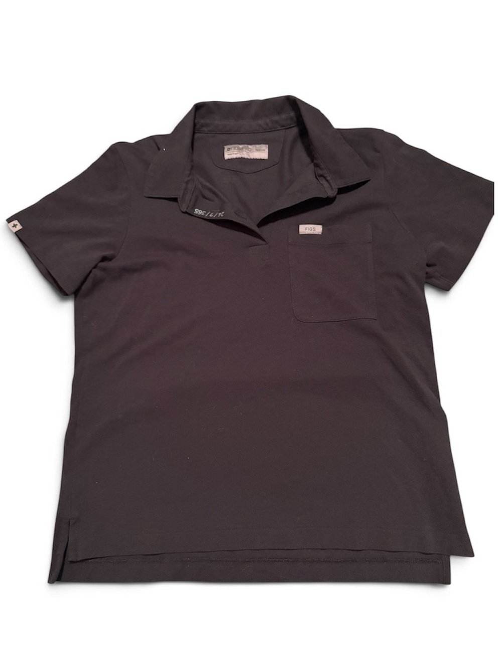 FIGS Pro Pique Black Short-Sleeve Polo Shirt